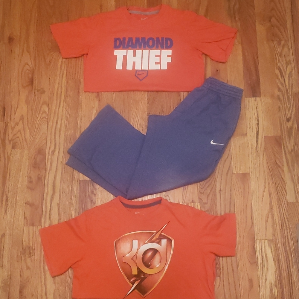 Kids shirts are size m&jogger are small
